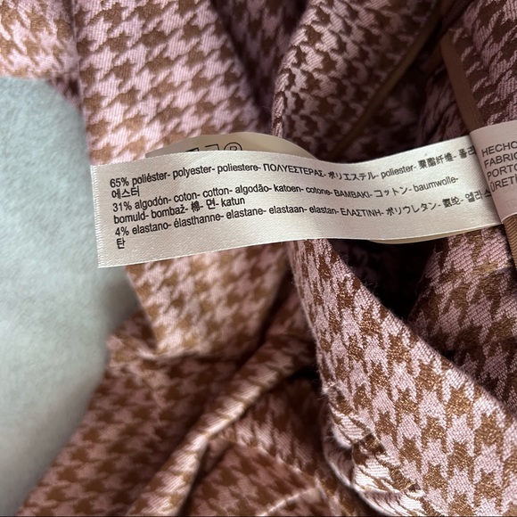 NWT Massimo Dutti Wide Leg Culotte Pleated Houndstooth Trouser Pants Spring 2018 - Picture 12 of 17